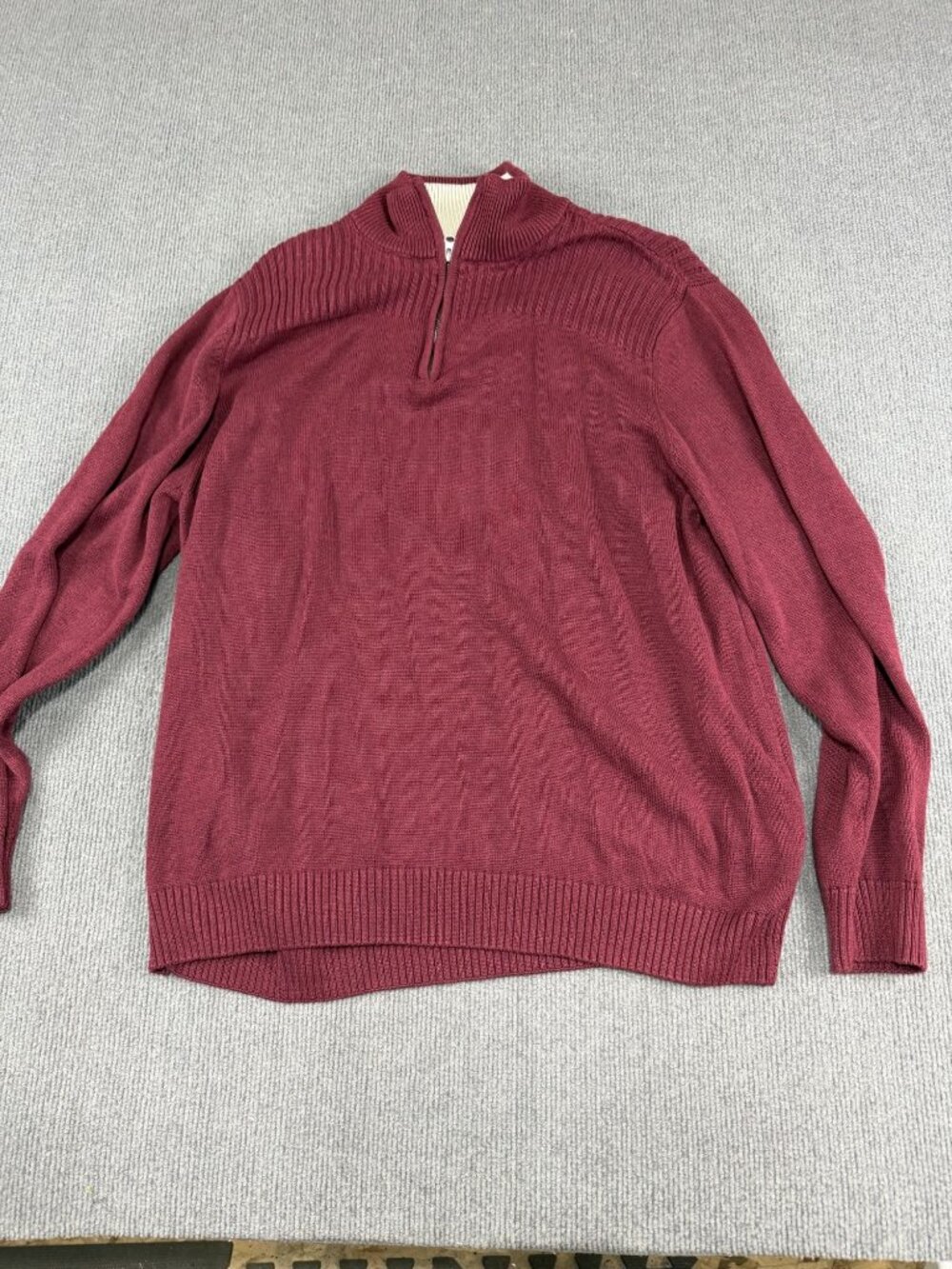 Simply Styled Mens Burgundy Quarter-Zip Pullover Sweater XXL